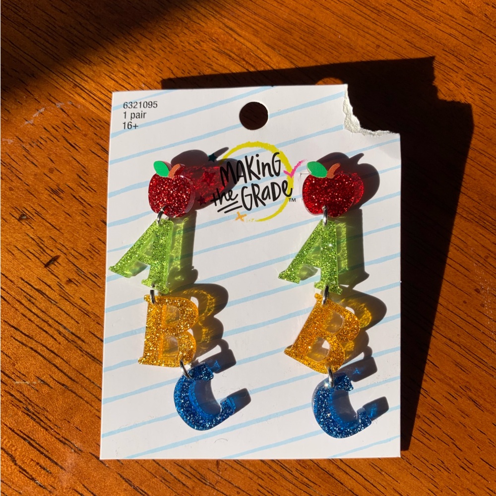 Glitter Alphabet Earrings - Multicolor